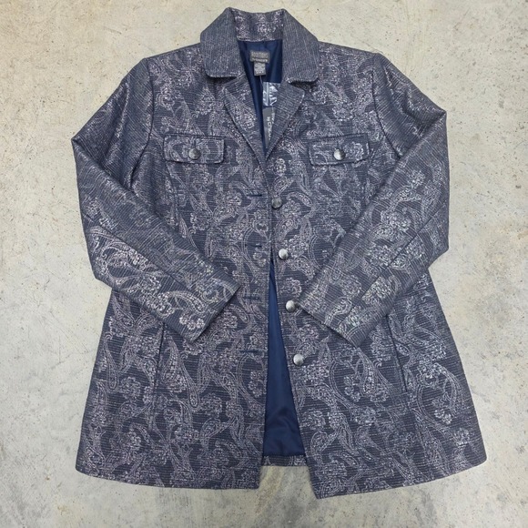Chico's Jackets & Blazers - Additions by Chico's Smokey‎ Shine Dulci II Jacket Sapphire Smoke Size 10